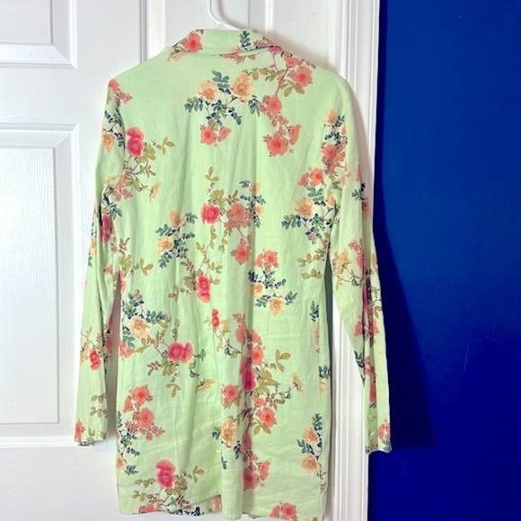 Women’s Lovers and Friends Mint Green Floral Tuxedo Blazer Dress Size Small - Picture 7 of 8